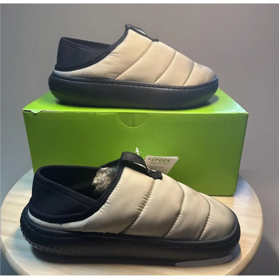 Crocs Classic Puff Moc Slip On Women’s 6 / Youth 4 Moth / Multi Crocs Puff