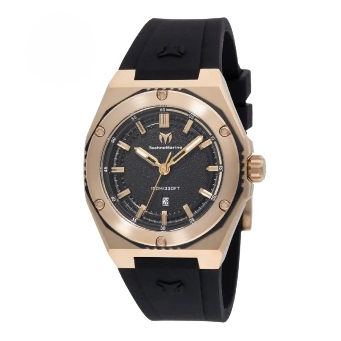 Technomarine Women`s Analog Wristwatch Black Band Gold Case Round Dial by TechnoMarine