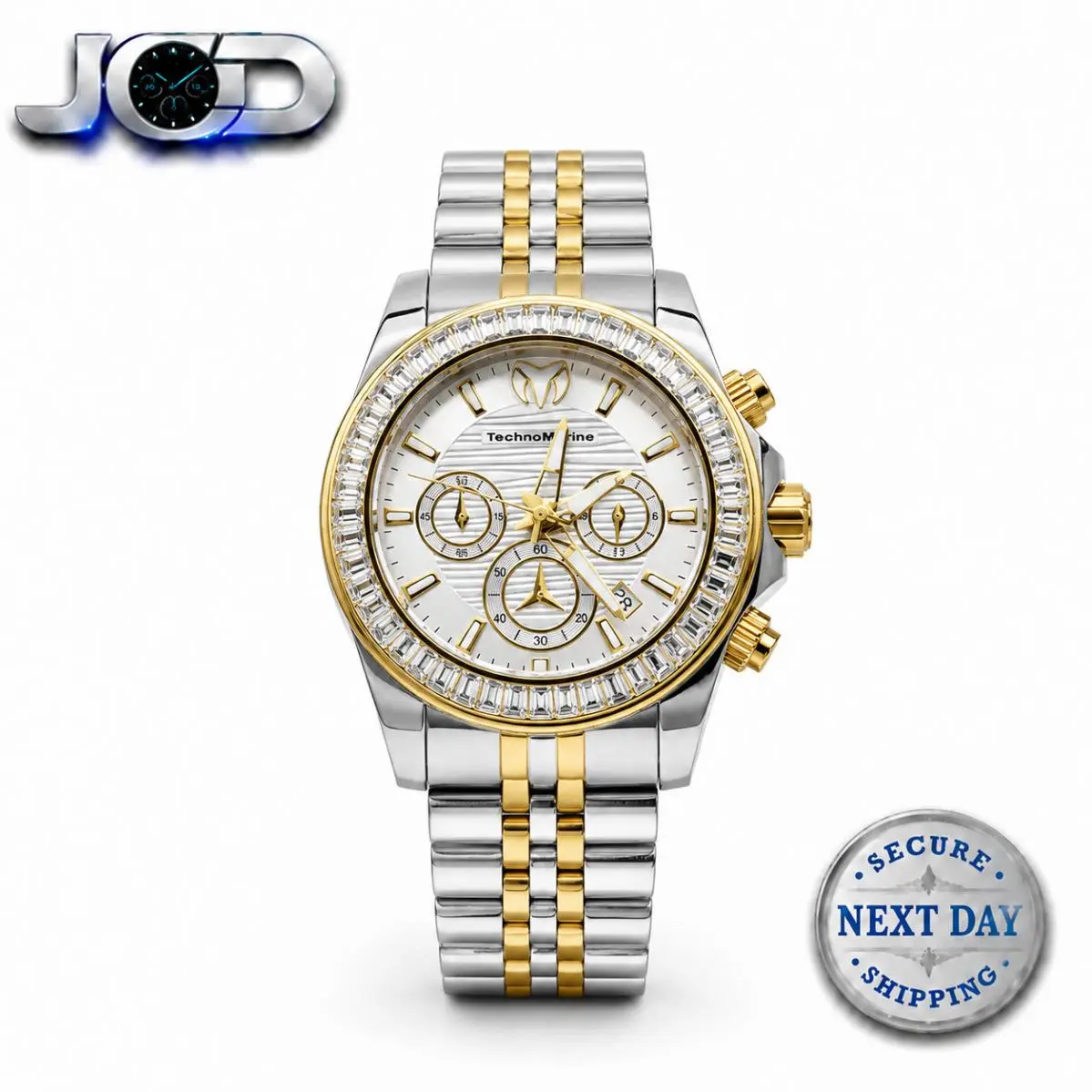 Technomarine Manta Ray TM‑222018 Quartz 42mm Steel/gold Men’s Watch 48 Crystals
