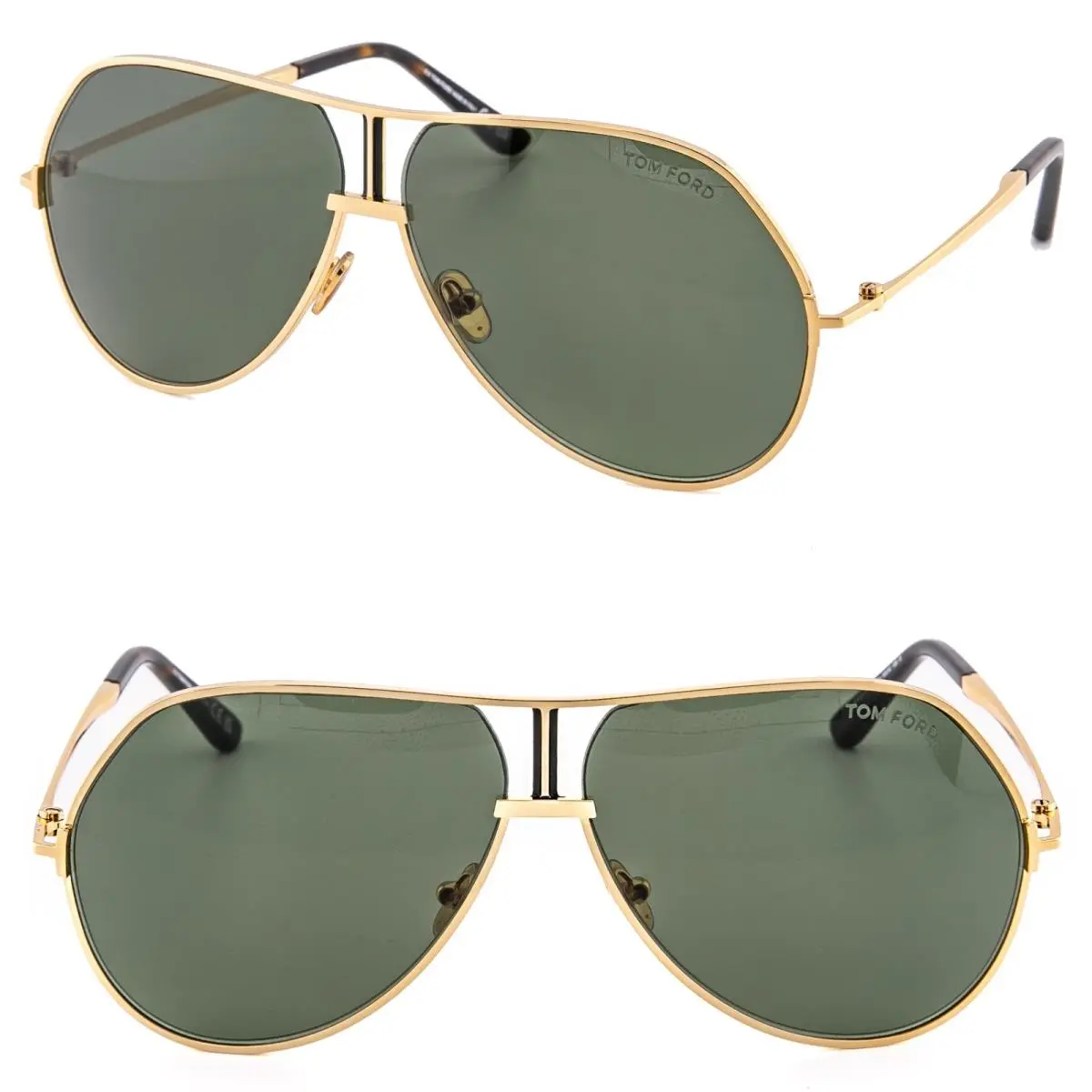 Tom Ford RICKIE-02 TF1281 30N Gold Green Aviator Unisex Sunglass 1281 FT1281