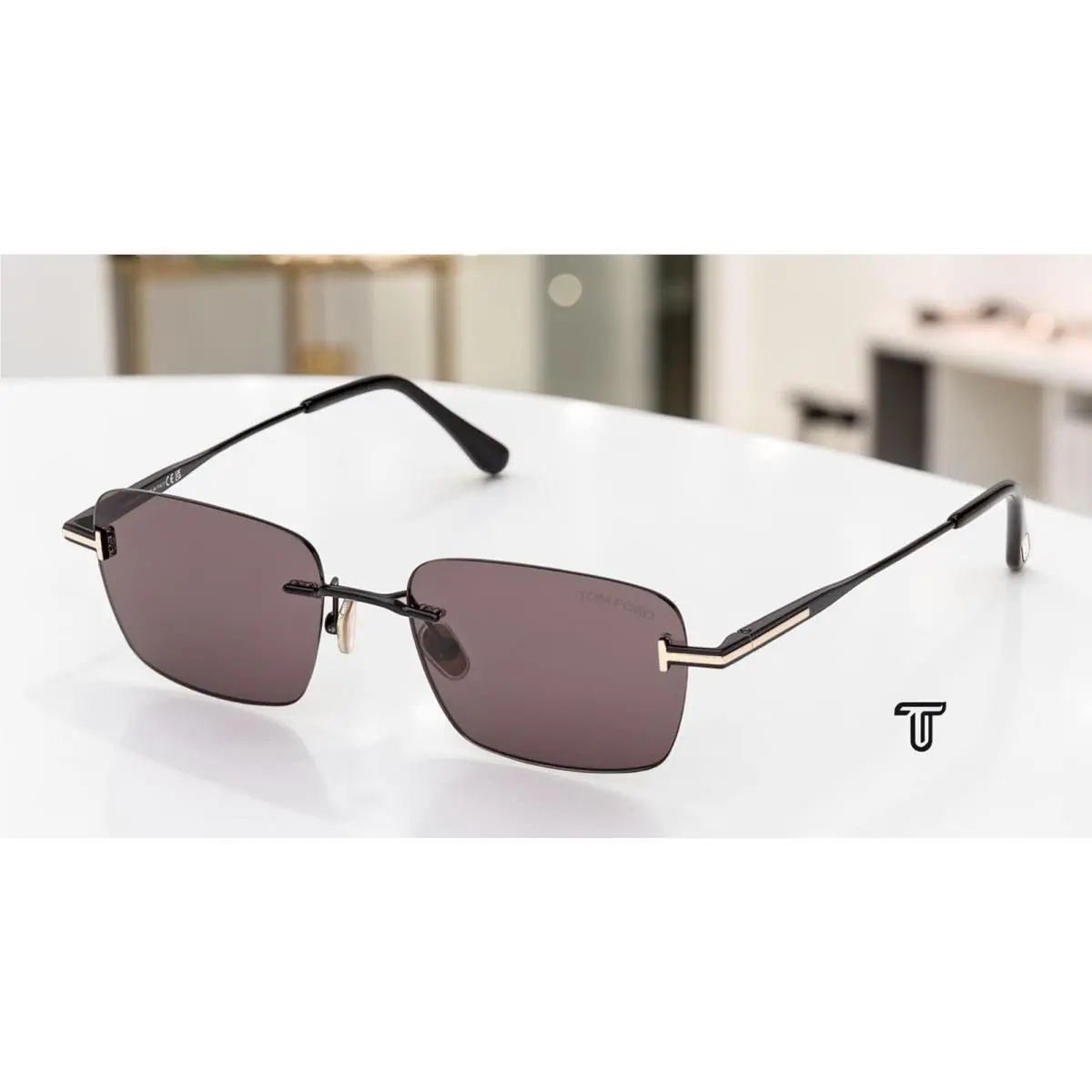 Tom Ford FT1354 01A Metal Shiny Black Smoke 54 mm Unisex Sunglasses