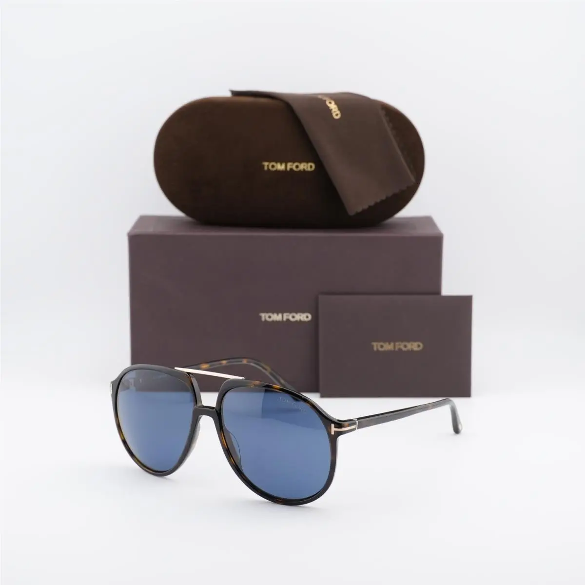 Tom Ford FT1079 52V Dark Havana/blue 58-15-140 Sunglasses