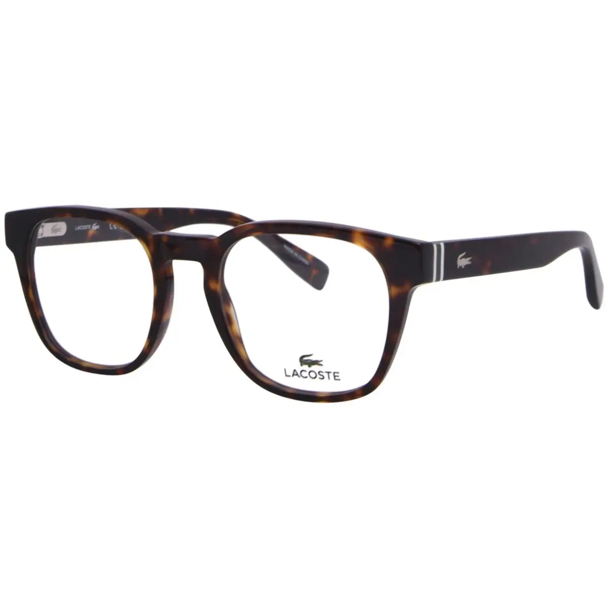 Lacoste L2938 230 Eyeglasses Men`s Dark Havana Full Rim Rectangle Shape 51mm