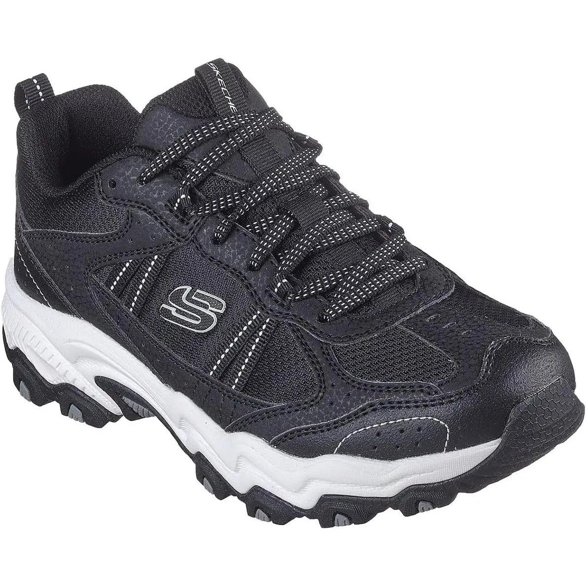 Skechers Womens Stamina AT Casual Sport Walking Running Trail Shoes Black/white - Black