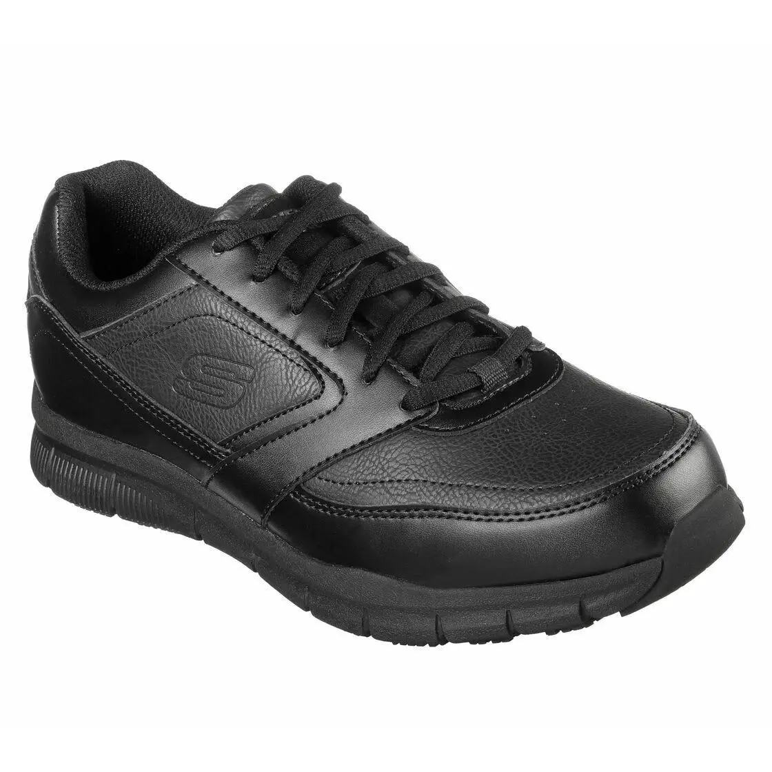 Mens Skechers Nampa Memory Foam Slip Resistant Black Work Shoe 77156