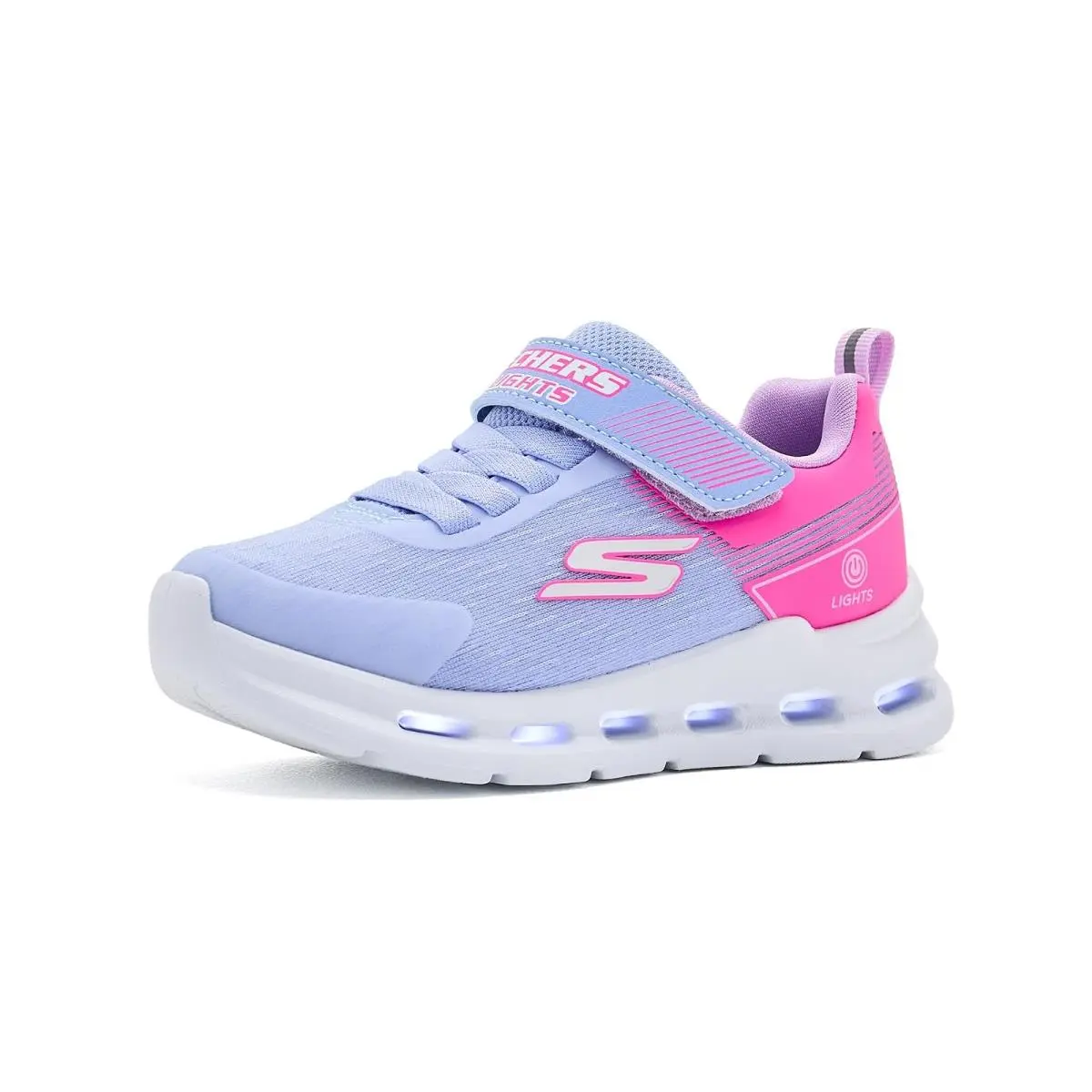 Girl`s Shoes  Kids Glide-step Lights 303730L Little Kid/big Kid Lavendar/Multi by Skechers