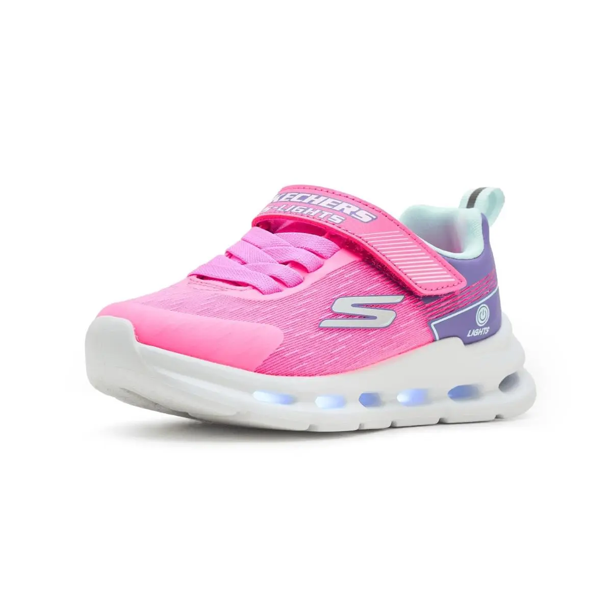 Girl`s Shoes  Kids Glide-step Lights 303730L Little Kid/big Kid Pink/Multi by Skechers