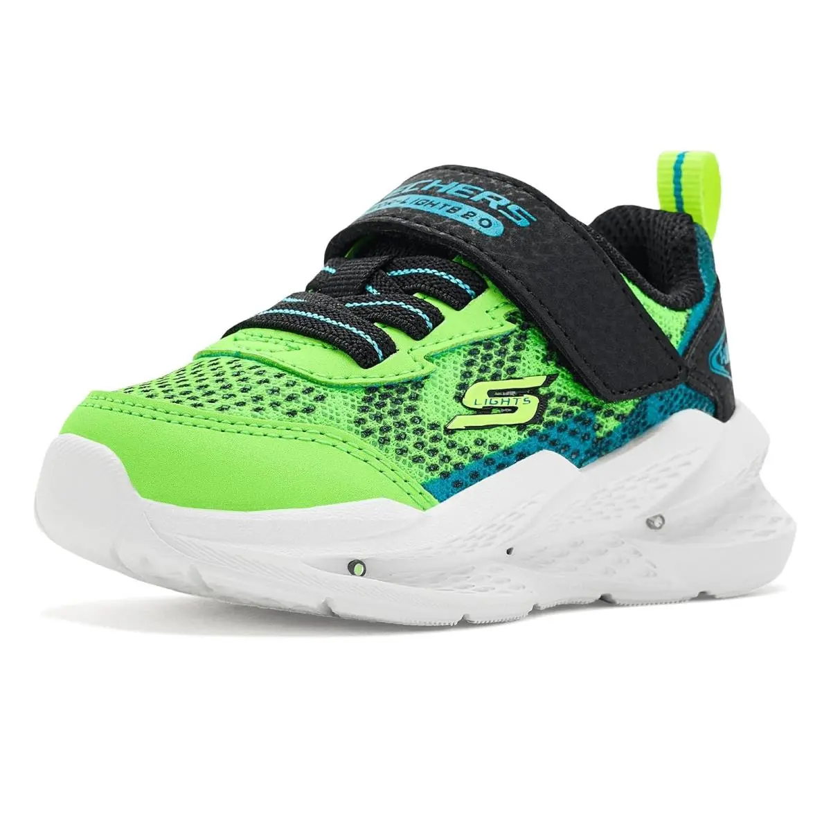 Boy`s Shoes  Kids Meteor-lights 2.0 401490N Toddler Lime/Black by Skechers