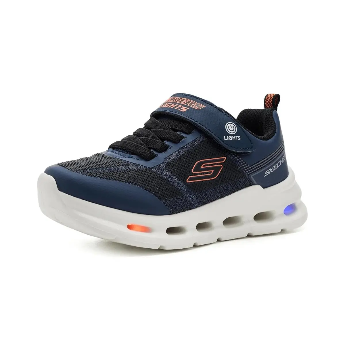 Boy`s Shoes  Kids Glide-step Lights 400240L Little Kid/big Kid Navy by Skechers