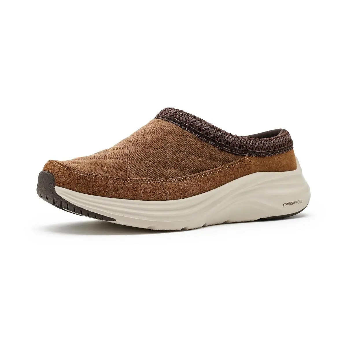 Man`s Sneakers Athletic Shoes  Contour Foam Cozy Fit Mules Chestnut by Skechers