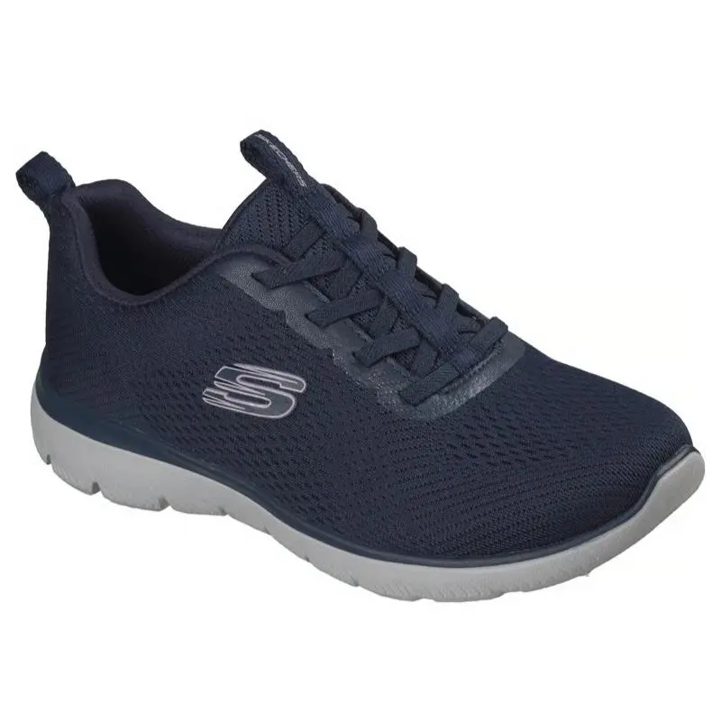 Womens Skechers Summits Fresh Vision Navy Mesh Shoes