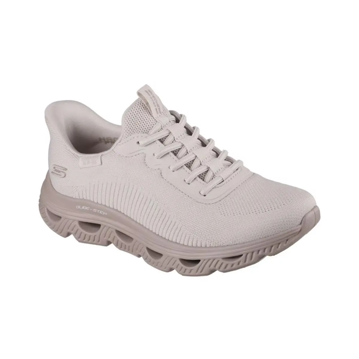 Women`s Skechers Slip-ins: Bobs Sport Arcs Wave Walking Sneakers Natural