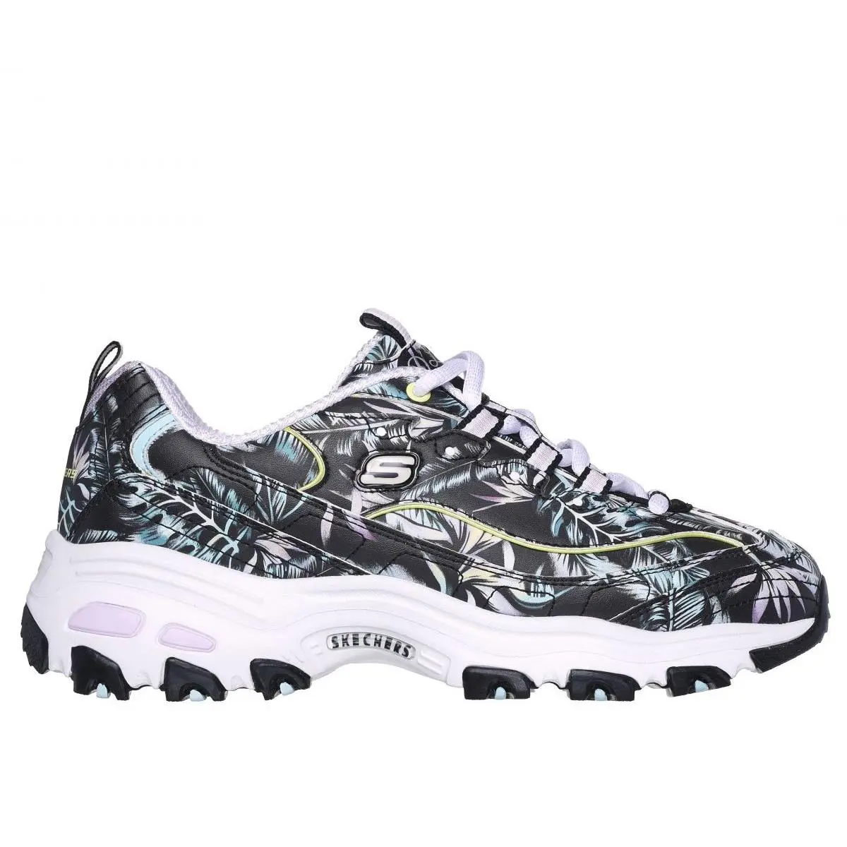 Skechers Women`s D`lites - Botanical Oasis Sneaker Black/multi - 149619-BKMT Bl