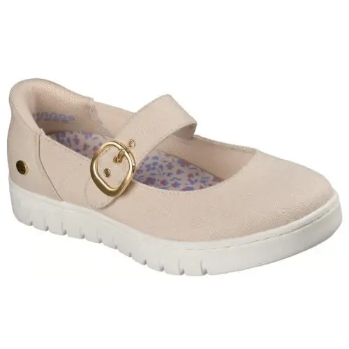 Womens Skechers Slip Ins Bobs Arch Comfort Sunfest Easy Natural Linen Shoes