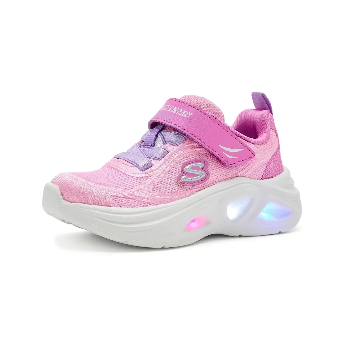 Girl`s Shoes  Kids Sola Glow 2.0 - Dazzle Steps 303729N Toddler Pink/Lavendar by Skechers