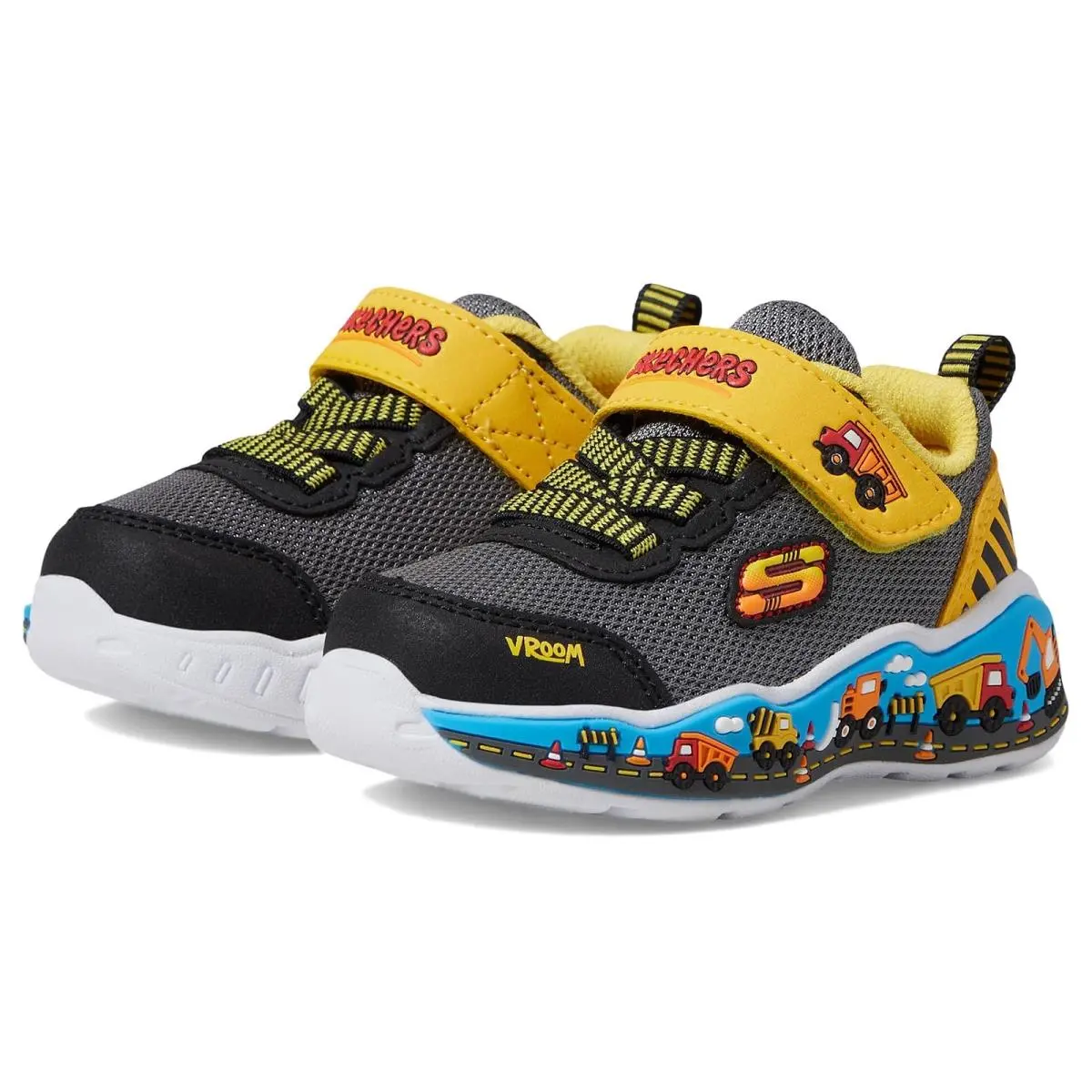 Boy`s Sneakers Athletic Shoes  Kids Play Scene 407312N Toddler Black/Yellow by Skechers