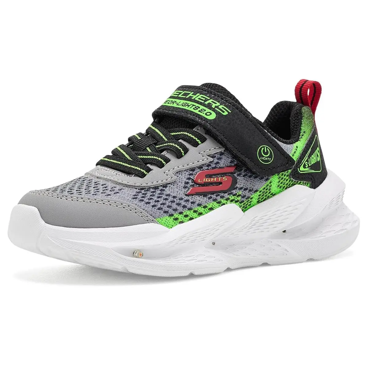 Boy`s Shoes  Kids Meteor-lights 2.0 401490L Little Kid/big Kid Grey/Black by Skechers
