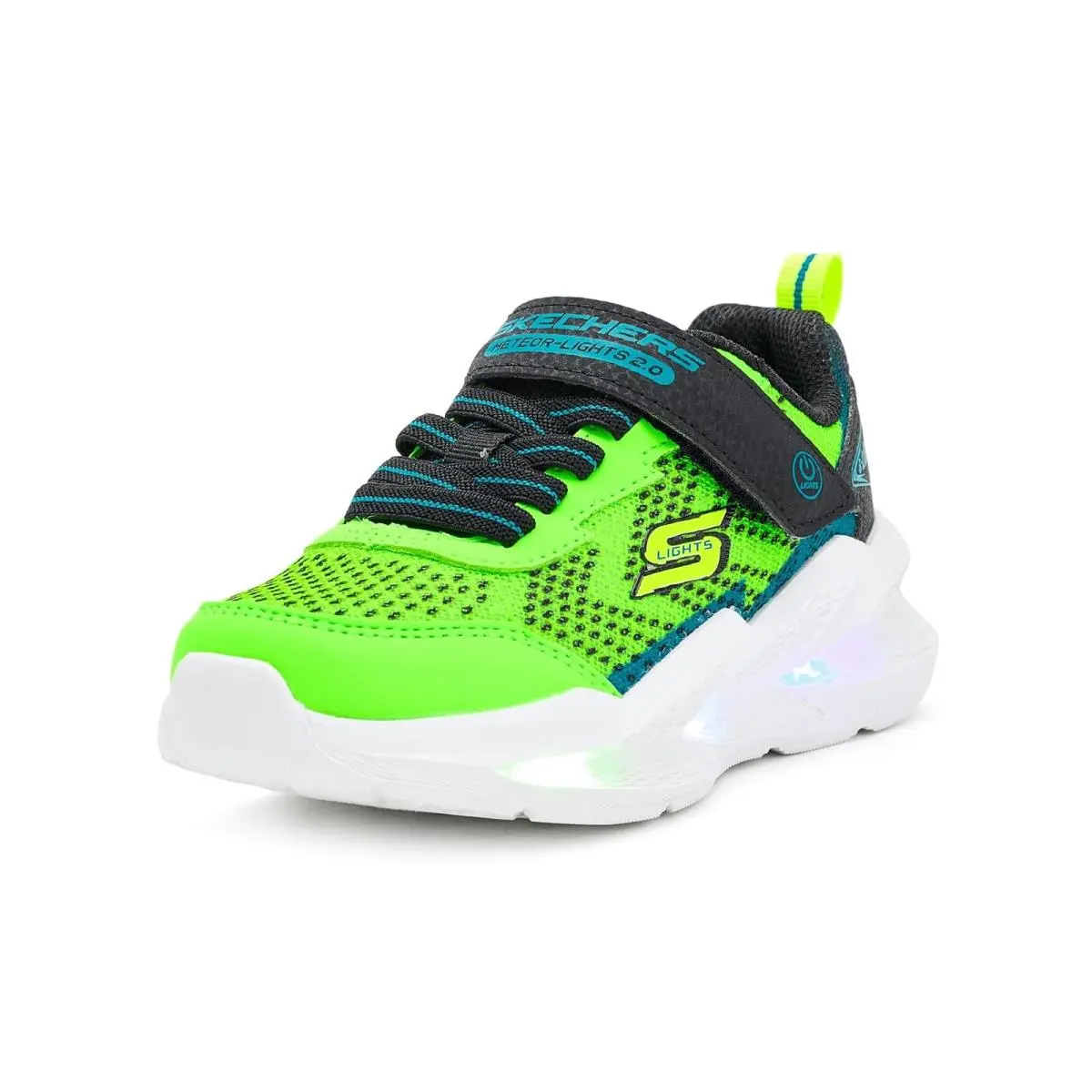 Boy`s Shoes  Kids Meteor-lights 2.0 401490L Little Kid/big Kid Lime/Black by Skechers