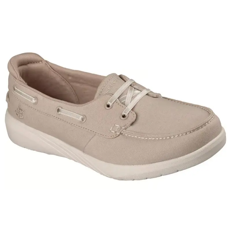 Womens Skechers Relaxed Fit Flex Adapt Oceanside Taupe Canvas Shoes