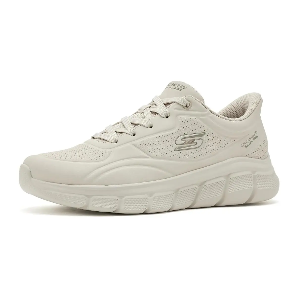 Man`s Shoes Bobs From  B Flex - Smooth Edge Hands Free Slip-ins Off White by Skechers