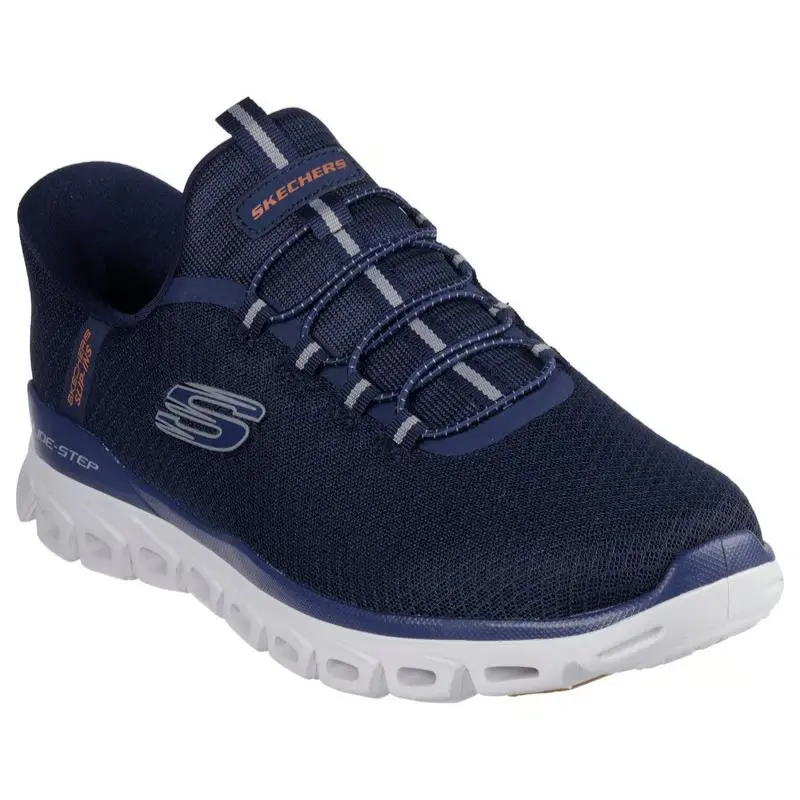 Mens Skechers Slip Ins Glide Step Noxus Navy Mesh Shoes