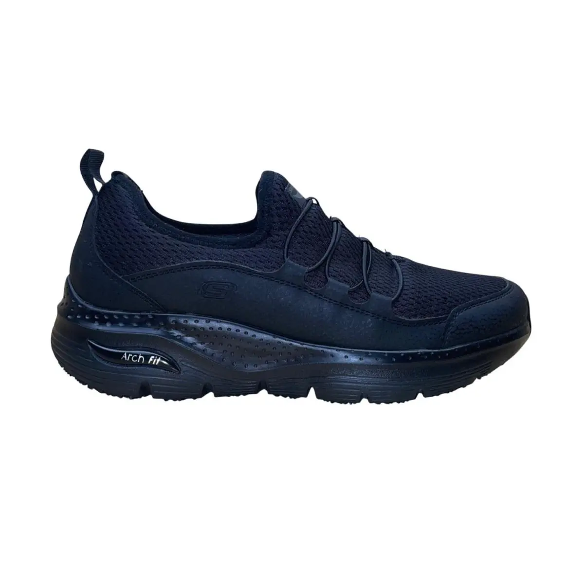Skechers Men’s Black Mesh Lace Up Slip Resistant Arch Fit Work Shoes Size 10