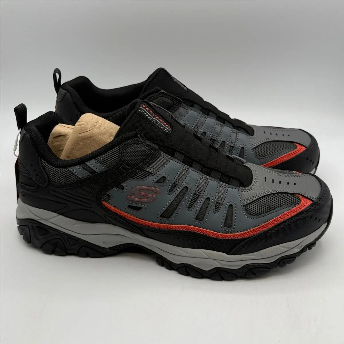 Skechers After Burn M. Fit-wonted Shoes Men Size 14 Black Orange 51866EWW