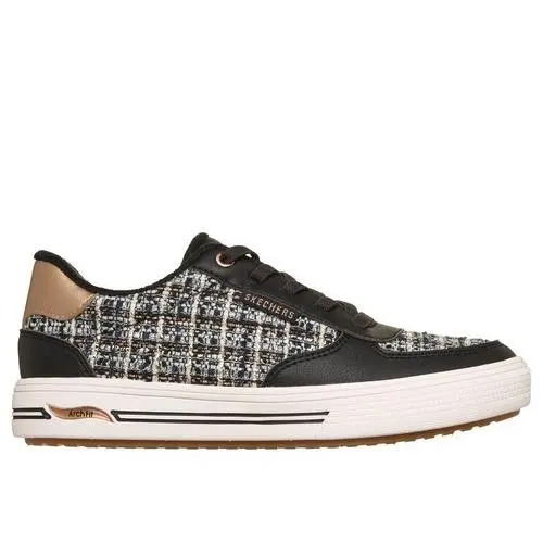 Skechers Women`s Arch Fit Arcade Coco Chic Black/rose Gold Sneaker Sz 5.5 - Black/Rose Gold