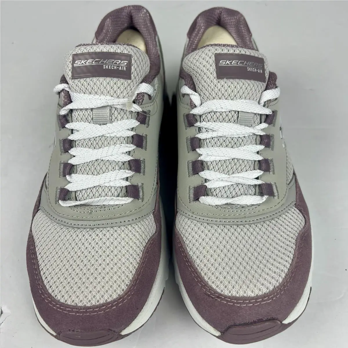 Skechers Leather Mesh Lace up Sneakers Skech Air Lavender