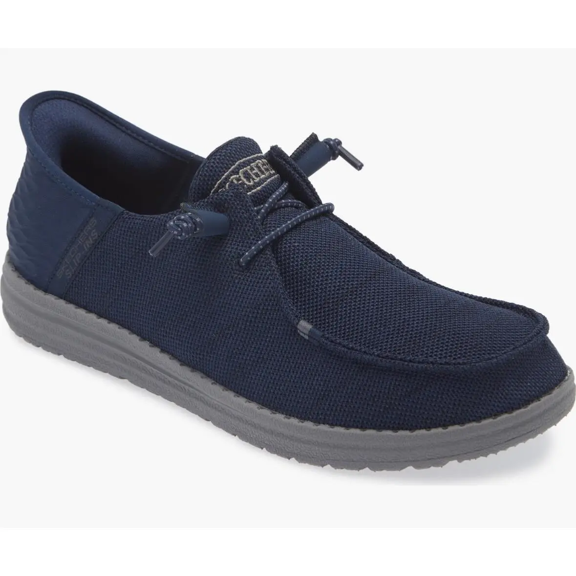 Skechers Melson Bronn Navy Gray Out Sole Men`s Slip Ins Shoes Size US 12