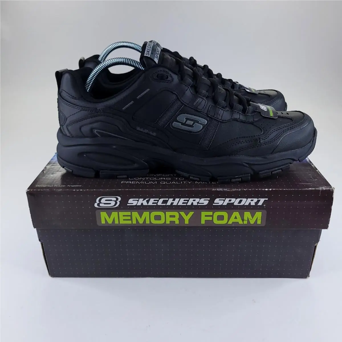 Skechers Sport Vigor 2.0 Serpentine Shoes Mens US 12 Black and Charcoal Sneaker