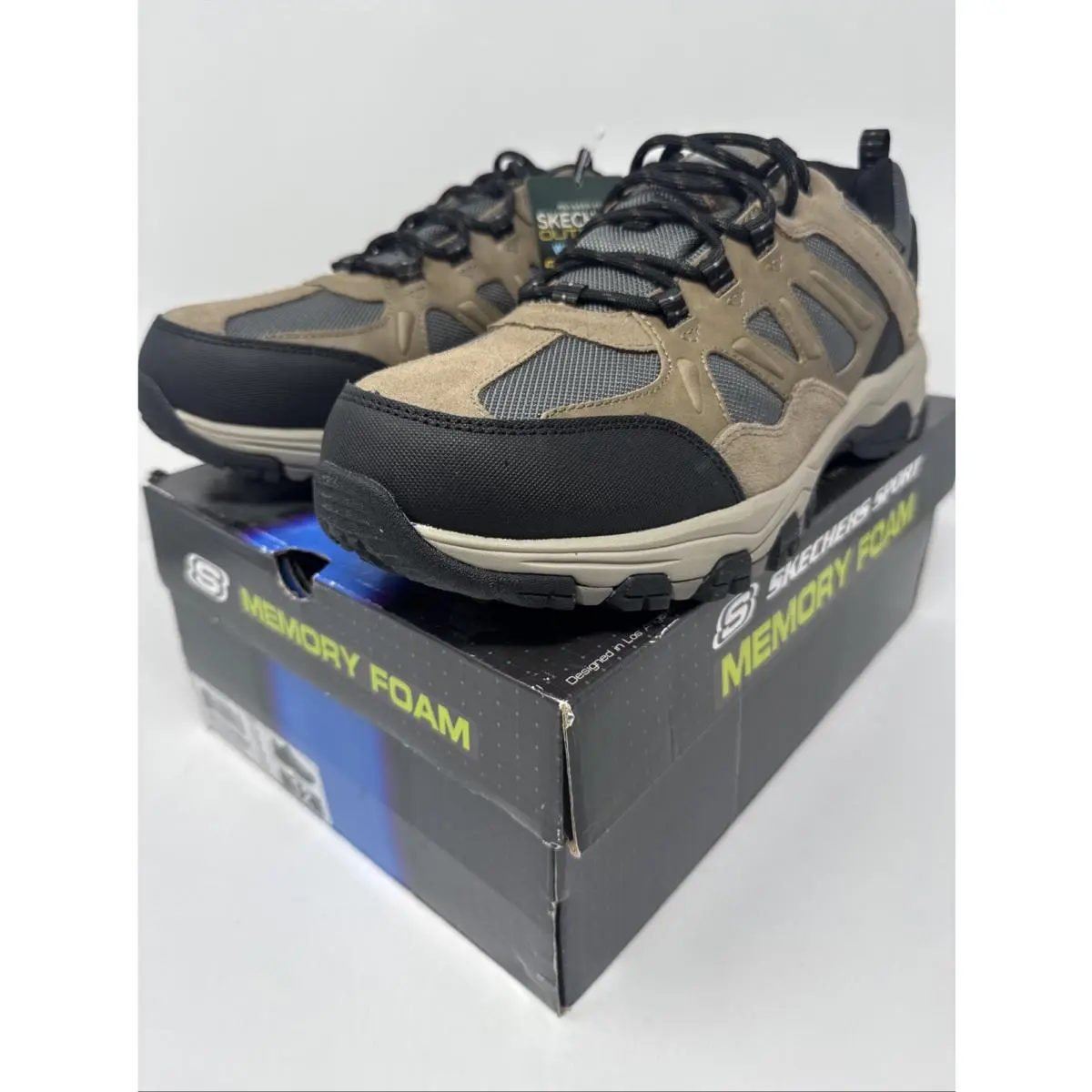 Skechers Men`s After Burn M.fit Memory Foam Lace-up Sneaker Size 12 Pebble