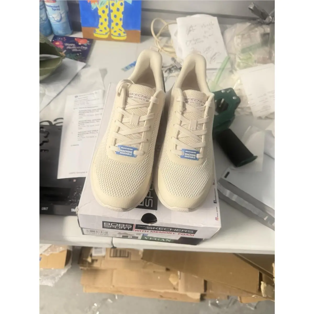 Bob’s Sport By Skechers Off-white Vegan Sneaker Size 8. 3111New Inbox