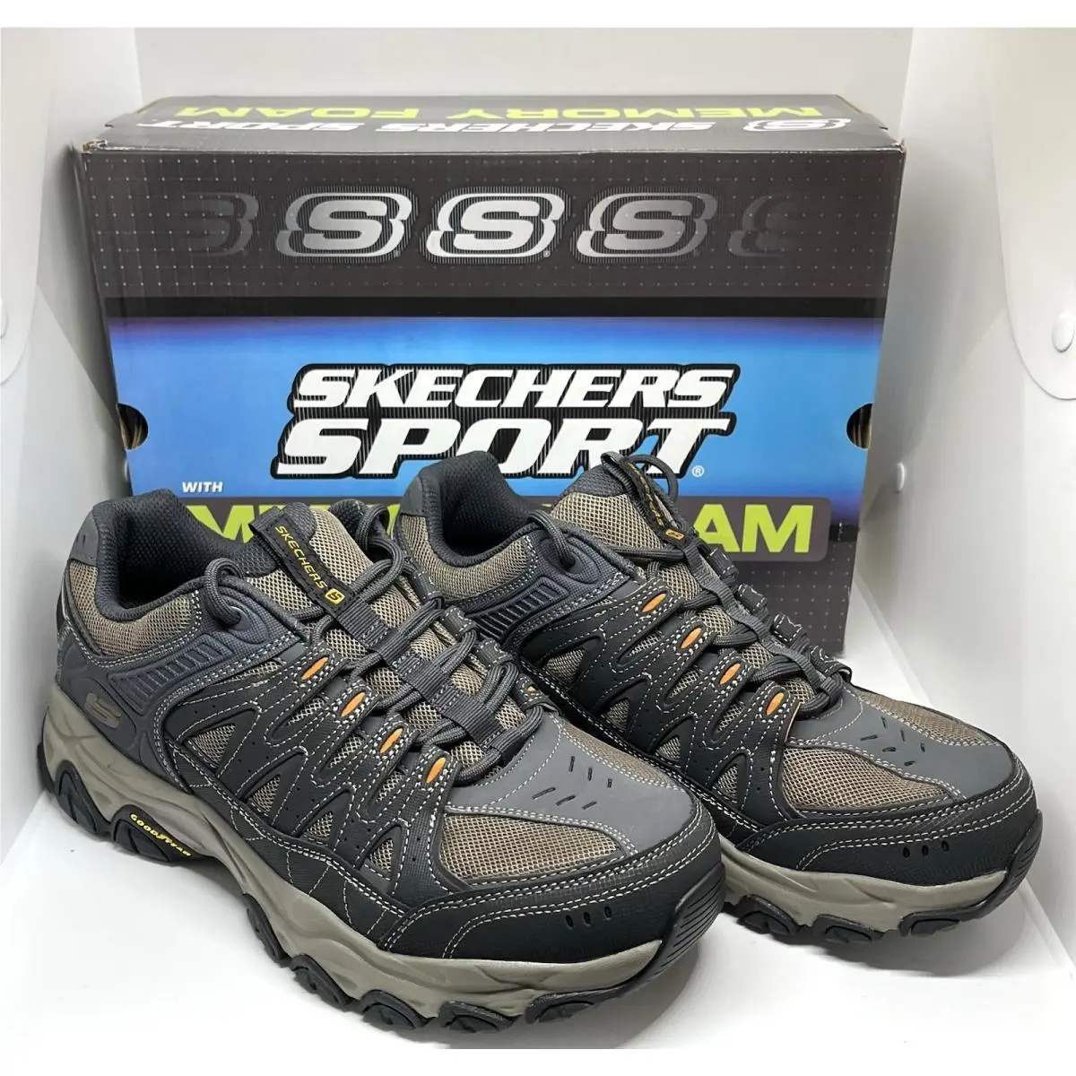 Skechers After Burn M Fit Memory Foam Extra Wide Shoes Men’s 10.5 Brown
