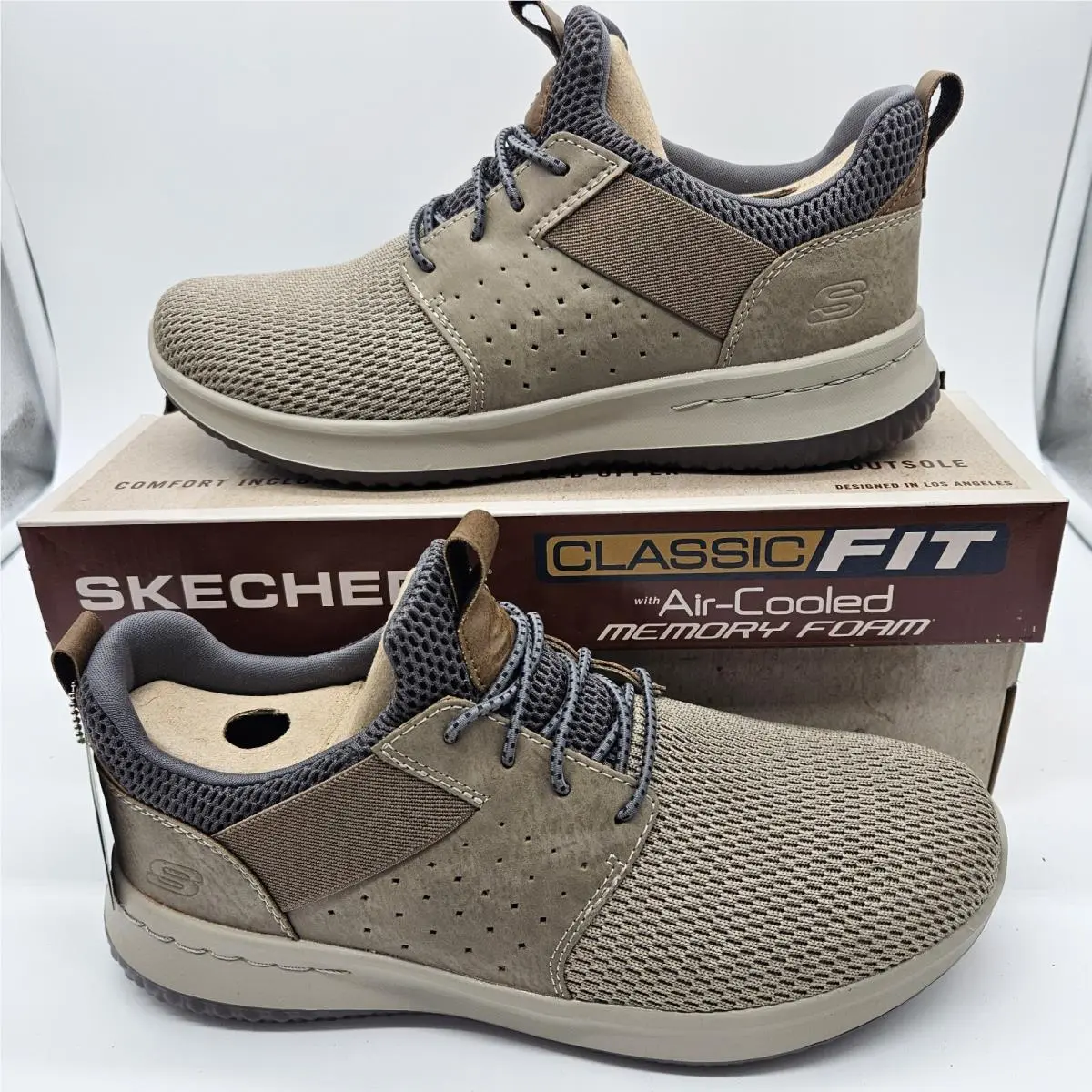 Skechers Classic Delson Camben 65474 Tpe Casual Shoe Sneaker Men`s Size 7.5