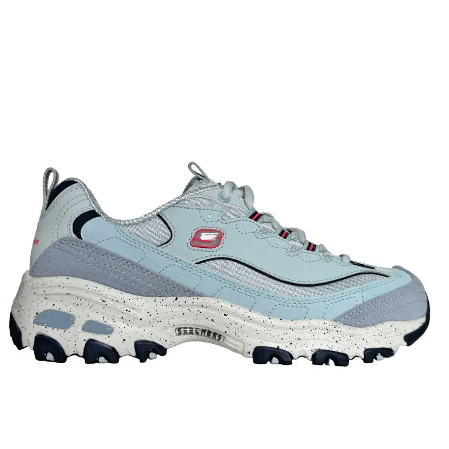 Skechers Womens D`lites Bold Views Walking Casual Sneakers Shoes Blue/multi 7.5M