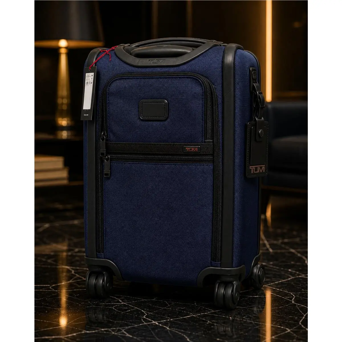 Tumi Alpha 3 Intl Dual Access Carry-on Navy Ballistic Nylon 22” Tsa Spinner