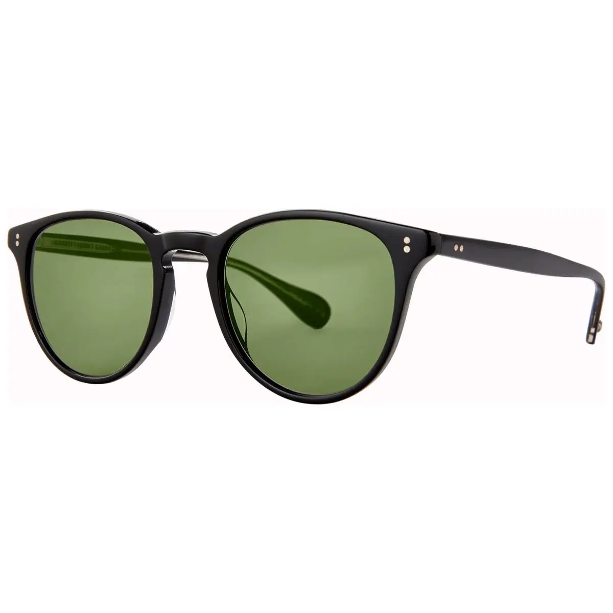 Manzanita P3 Vintage Style Round Sunglasses - 2151-50 - Japan Black/Green (BKGRN) by Garrett Leight