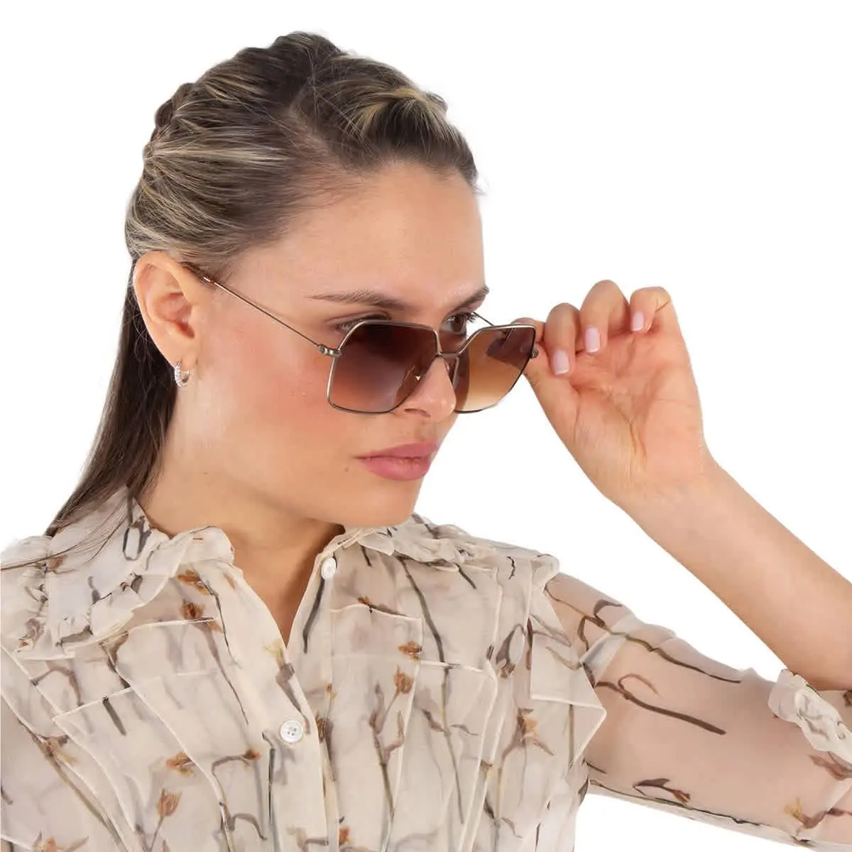 Garrett Leight Meadow Sun Brunette Square Ladies Sunglasses 4067