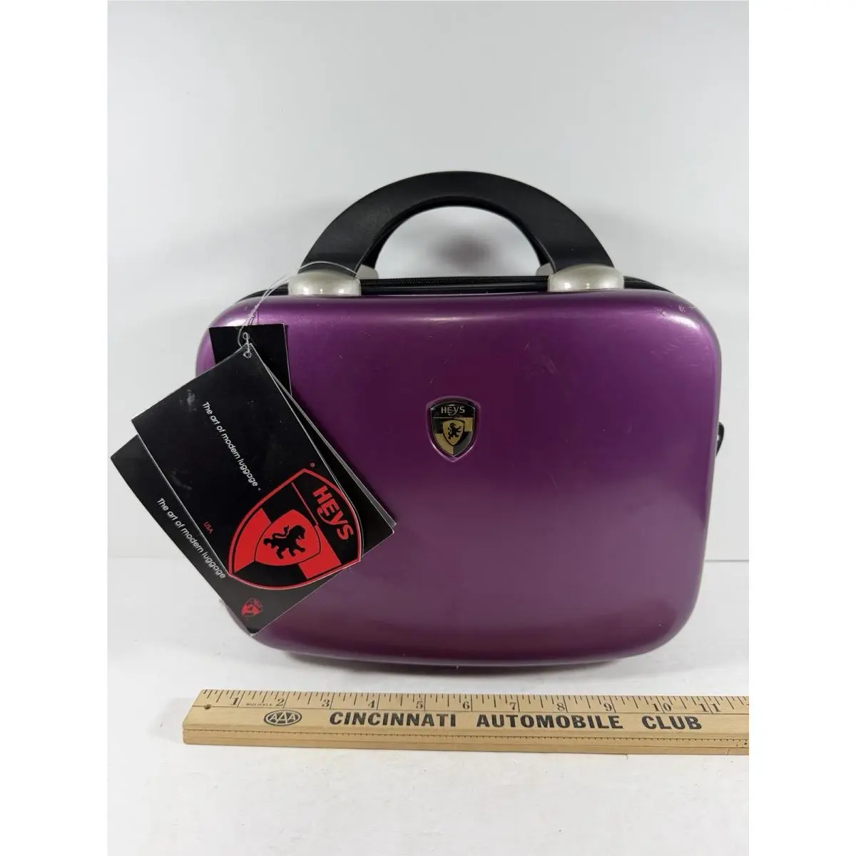 Heys Hard Purple Travel Case Carry On/overnight/ Cosmetic Luggage W/tags