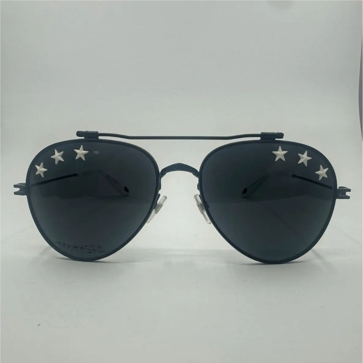 Givenchy GV7057/Stars 807IR Black Aviator Sunglasses White Star Studs W/box