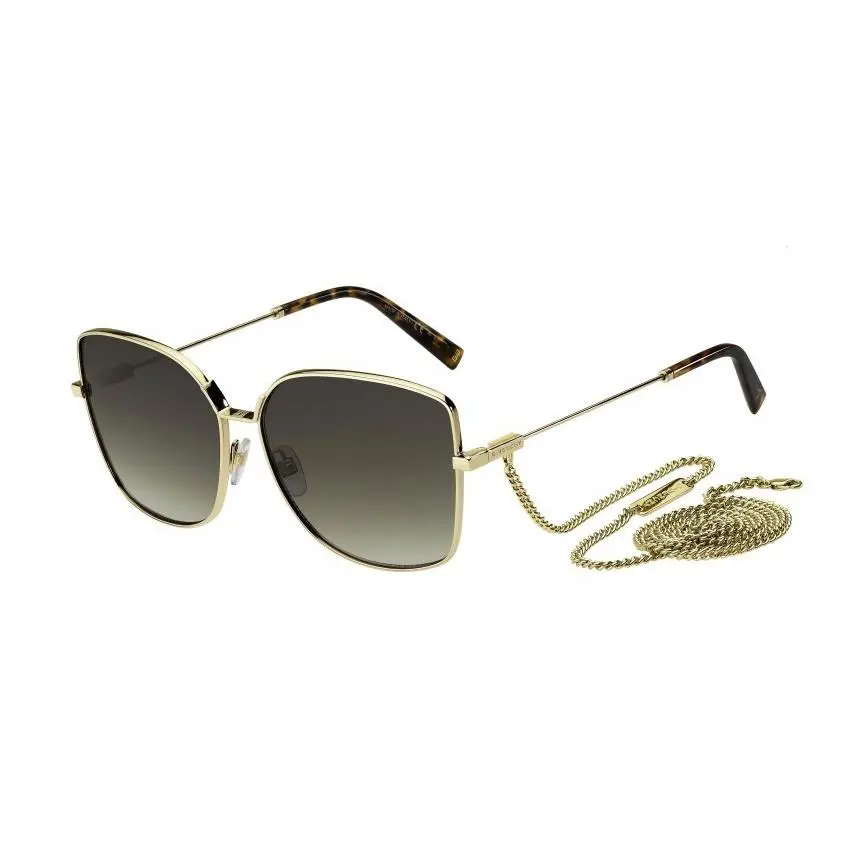 Givenchy Women`s Sunglasses GV7184GS J5GHA Gold Brown with Cha