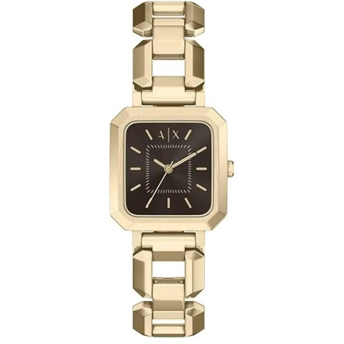 Armani Exchange Women`s Watch Leila Quartz Black Dial Yellow Gold Steel AX5738