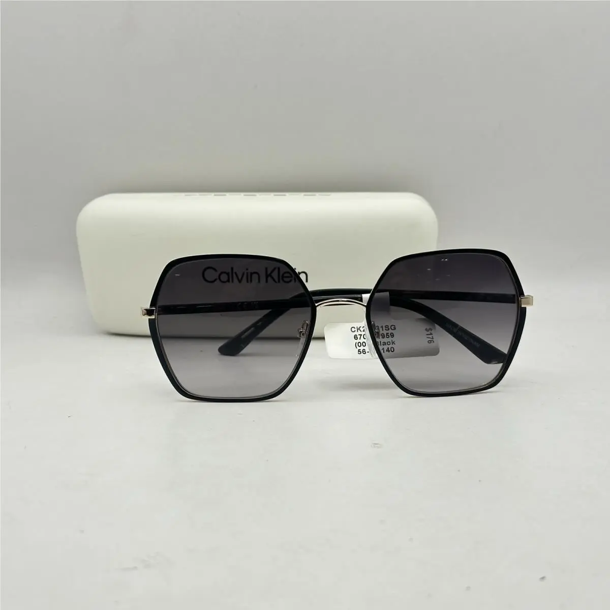 Calvin Klein Geometric Hexagon Full Rim Gradient Sunglasses CK21131S Black Multi