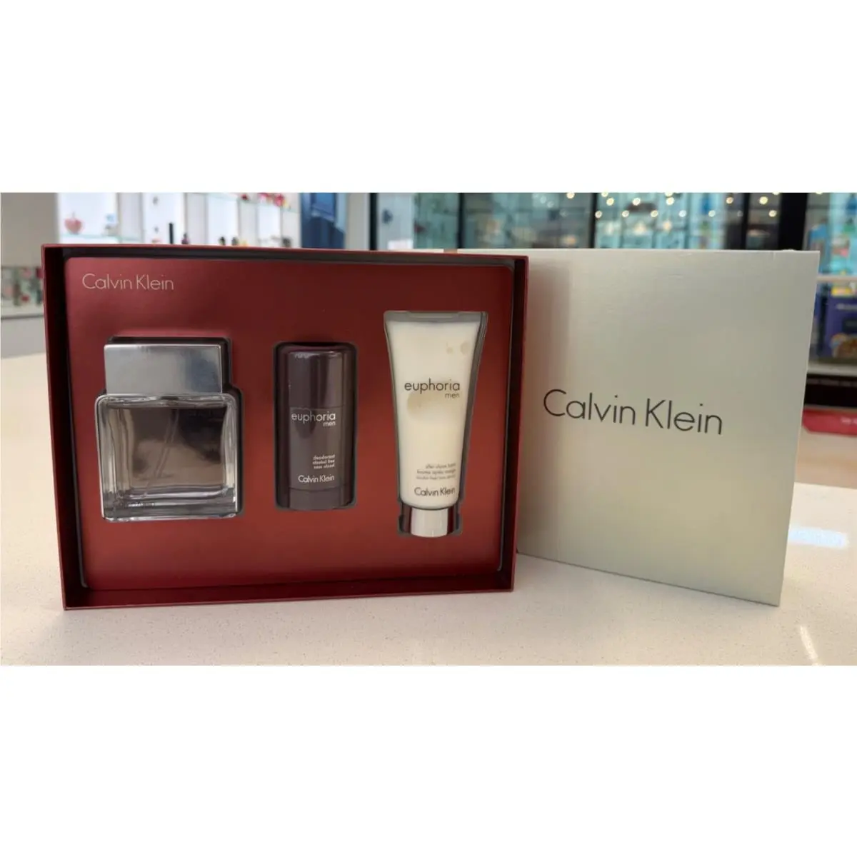 Euphoria Men  3.4 Oz Edt + 2.6 oz Deodrant + 3.4 oz After Shave Balm by Calvin Klein