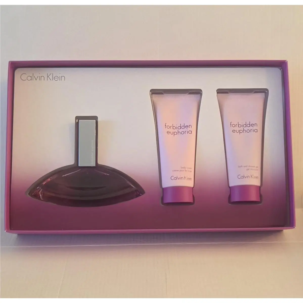 Forbidden Euphoria by Calvin Klein 3.4floz Edp Spray Body Cream Shower Gel