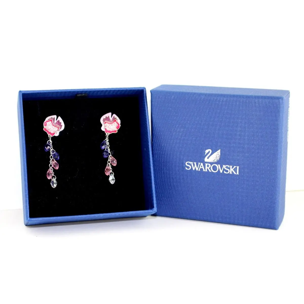 Disney Alice IN Wonderland Flower Garden Crystal Earrings - Rare by Swarovski