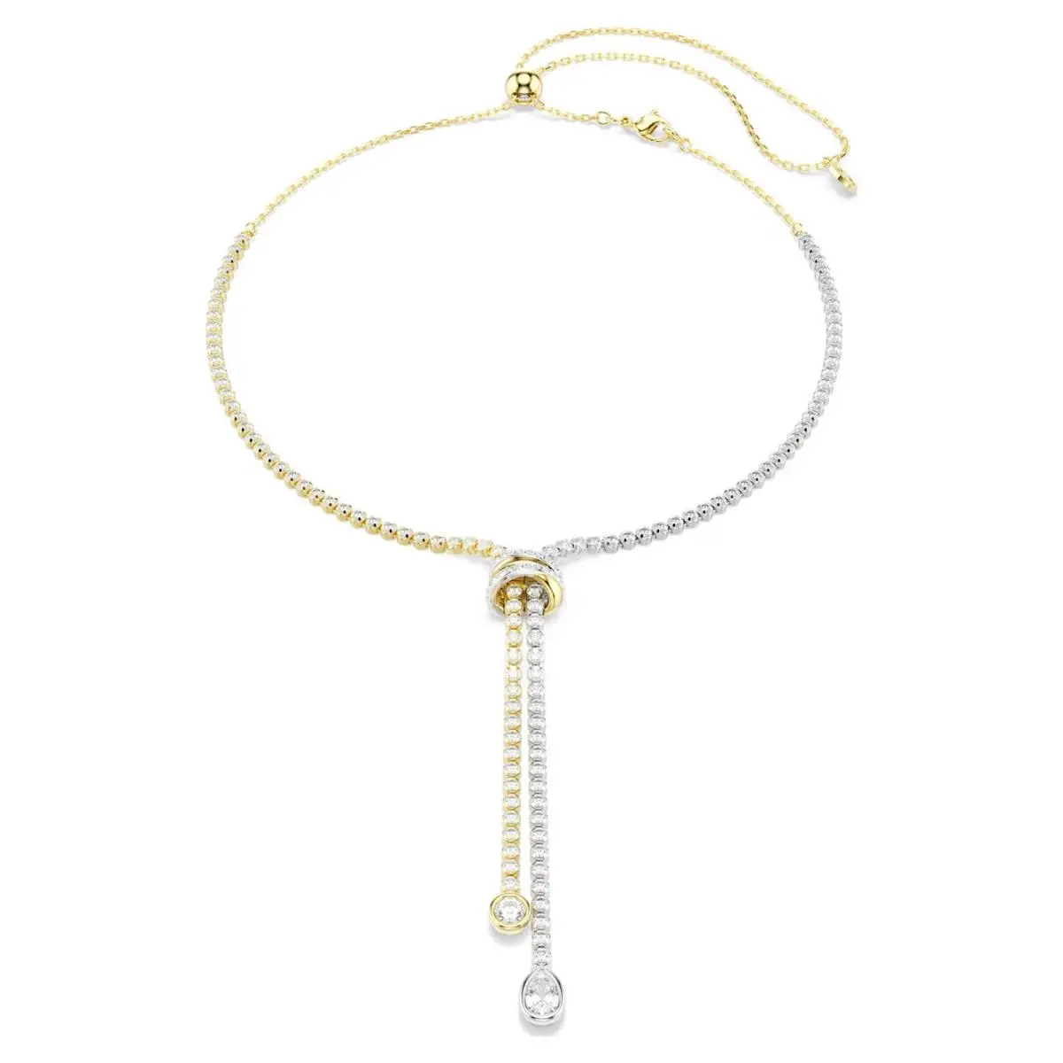 Zirconia Hyperbola Y Necklace Round Cut Knot White 5752854 by Swarovski