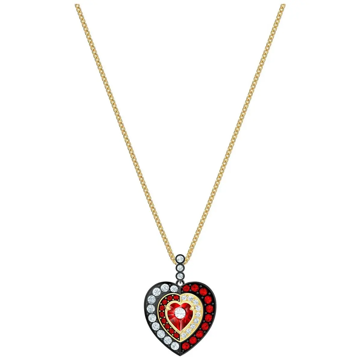 Retired Black Baroque Heart Pendant Red Gold Plating  Jewelry 5490980 by Swarovski