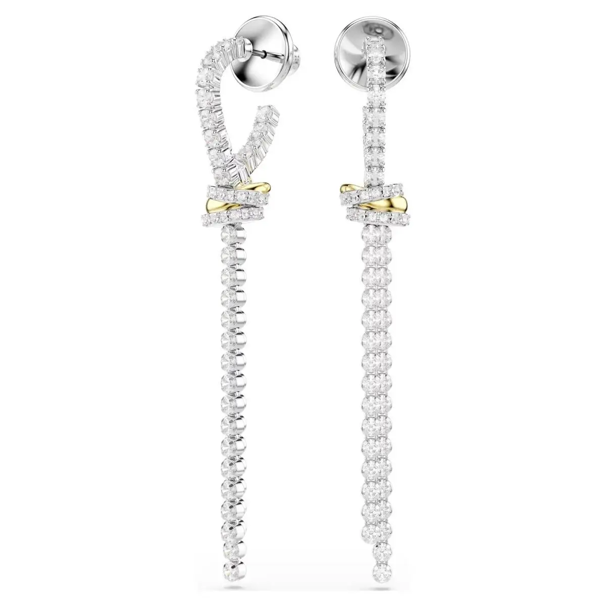 Zirconia Hyperbola Drop Earrings Round Cut Knot White 5752866 by Swarovski